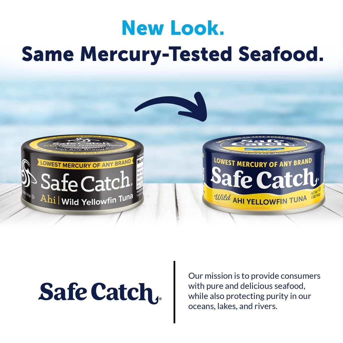 Safe Catch Wild Ahi Yellowfin Tuna Fish Canned Wild Caught Lowest Mercury Lean Protein Omega 3 GlutenFree Kosher Pack of 6