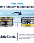 Safe Catch Wild Ahi Yellowfin Tuna Fish Canned Wild Caught Lowest Mercury Lean Protein Omega 3 GlutenFree Kosher Pack of 6