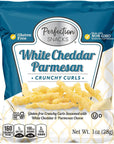 Perfection Snacks White Cheddar Parmesan Crunchy Curls, Gluten Free, Soy Free, 1 Ounce (Pack of 20)