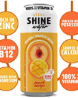 ShineWater Vitamin D Hydration Electrolyte Drink Peach Mango 12 Pack Sugar Free Naturally Flavored Water Magnesium Zinc Vitamin B12 Folic Acid Plant Based Antioxidants Low Calorie