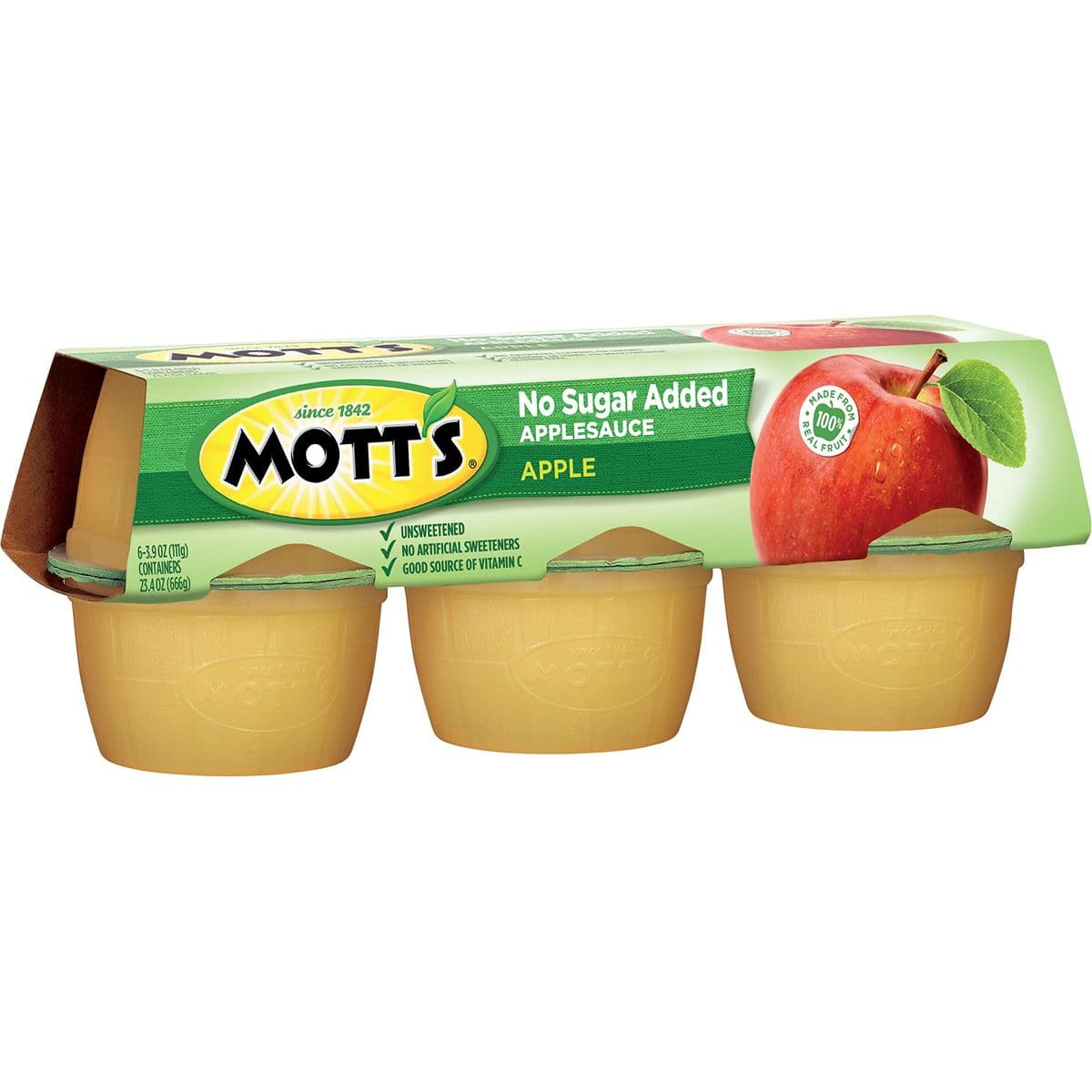 Motts No Sugar Added Applesauce 39 Oz Cups 72 Count 12 Packs Of 6 Good Source Of Vitamin C No Artificial Flavors