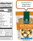 Eden Organic Rye Flakes 16 oz Toasted and Rolled 100 Whole Grain Cereal Hot or Cold