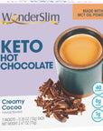 Wonderslim Keto Hot Chocolate Mix MCT Oil Low Carb Gluten Free 7ct