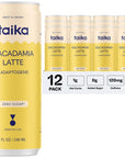 Taika Macadamia Latte - Creamy Mushroom Coffee - 8 Fl Oz (Pack of 12))