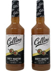 Collins Dirty Martini Cocktail Mix 2 Pack 32 fl oz  950Ml each bundled with complimentary 4count Coasters