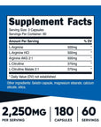 Nutricost Nitric Oxide Booster 750mg, 180 Capsules - 2250mg Per Serving - Gluten Free and Non-GMO