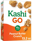 Kashi GO Cold Breakfast Cereal, Vegan Protein, Fiber Cereal, Peanut Butter Crunch, 13.2oz Box (1 Box)