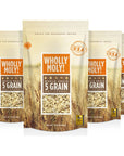 Wholly Moly 5 Grains Cereal MultiGrain Oatmeal of rye barley oats wheat and Khorasan wheat High Fiber No Sugar Added All Natural Vegan Friendly Whole Grain Council Certified