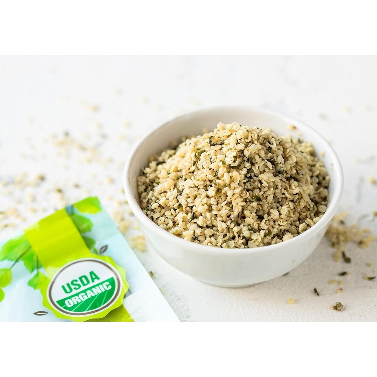 Organic Hemp Seeds, 8 Ounces - Non-GMO Raw Hearts, Hulled, Shelled, Kosher, Vegan, Keto-Friendly. Good Source of Protein &amp; Fiber. Great for Smoothies, Oatmeal, and Salads. Bulk