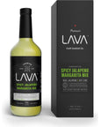 LAVA Premium Spicy Jalapeño Margarita Mix by LAVA Craft Cocktail Co Made with Real Jalapeños Agave Nectar Key Limes Lots of Flavor and Ready to Use 1Liter Glass Bottle