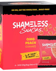 Shameless Snacks Healthy Low Calorie Snacks, Low Carb Keto Gummies (Gluten Free Candy) 6 Pack OMG Sour Peach