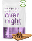 Oats Overnight - Chai Latte - Vegan, 20g Protein, High Fiber Breakfast Shake 75mg Caffeine - Gluten Free, Non GMO Oatmeal (2.6 oz per meal) (8 Pack)