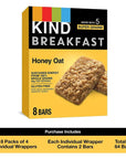 KIND Breakfast Bars Honey Oat Healthy Snacks Gluten Free 32 Count