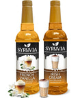 Syruvia Coffee Syrup Variety Pack  French Vanilla  Irish Cream GlutenFree Kosher 254 fl oz Bottles  Enhance Your Coffee Experience with Premium Flavoring Syrups