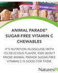 NaturesPlus Animal Parade Sugar-Free Children's Vitamin C, Natural Orange Juice Flavor - 90 Chewable Animal Shaped Tablets - Immune Support - Gluten Free - 45 Servings