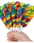 Rainbow Twist Lollipops Individually Wrapped Bulk Twisty Lollipop Kids Lollipops Candy for Birthday Party Mixed Fruit Flavor 15 Pack  Big Size