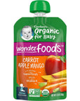 Gerber Organic WonderFoods Carrot Apple Mango Baby Food, 3.5 Oz