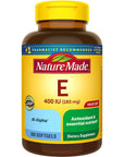 Nature Made Vitamin E 180 mg (400 IU) dl-Alpha, Dietary Supplement for Antioxidant Support, 300 Softgels, 300 Day Supply