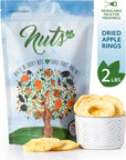 NUTS US  Dried Apple Rings  No Added Sugar  No Artificial Color  Chewy Texture  NONGMO  Juicy and Natural  Packed in a Resealable Bag 2 LBS