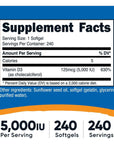 Nutricost Vitamin D3 5,000 IU, 240 Softgels - Non-GMO and Gluten Free Vitamin D