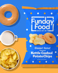 Funday Food Kettle Cooked Potato Chips Variety Pack - Everything Bagel and Glazed Donut Flavored - 4 Pack - 5 Ounce Bags - Gluten Free