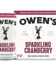 Owens Sparkling Cranberry Premium Cocktail Mixer Made with Pure Cane Sugar and No High Fructose Corn Syrup  82oz Cans 24 pack