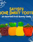 Funtasty FruitShaped 3D Gummy Candy Assorted Flavors 11Ounce Pack