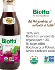 Biotta Organic Beet Juice  100 Natural Beetroot Superfood  Helps Support Blood Pressure Brain Stamina  Energy  Natural Nitric Oxide  Potassium Booster  Gluten Free 32 Fl Oz Pk of 4