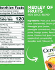 Ceres 100 All Natural Pure Fruit Juice Blend  Delicious Fruit Medley Edition  Rich in Vitamin C No Added Sugar or Preservatives Cholesterol Free Gluten Free  338 FL OZ Pack of 12