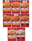 Hamburger Helper Variety Pack Cheesy Enchilada Cheeseburger Macaroni Chili Macaroni Lasagna Spaghetti Four Cheese Lasagna Double Cheeseburge Macaroni and Stroganoff 6 Ounce Pack of 8  with MYD Mini Spatula