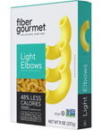 Fiber Gourmet Pasta - Light Elbow Pasta - Low Net Carb, Fiber-Rich, Low Calorie, Healthy Pasta - Made in Italy, Kosher, Vegan, Non-GMO - 8 Oz, Pack of 6