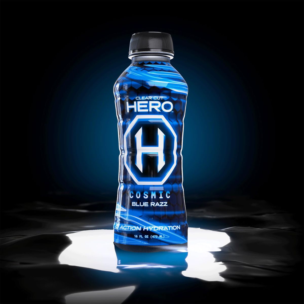 Clear Cut Hero HeroAid Sports Drink Cosmic Blue Razz  Contains Essential Electrolytes for Peak Hydration  Natural Flavors  Ingredients Vitamins 5g Cane Sugar LowCalorie  16 Fl Oz Pack of 12