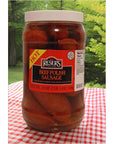 Resers Hot Pickled Beef Polish Sausage Quart Jar