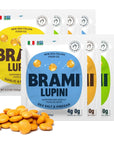 BRAMI Lupini Beans Snack Variety Pack  7g Plant Protein 0g Net Carbs  Vegan Vegetarian Keto Plant Based Mediterranean Diet Non Perishable 53 Ounce Pack of 8