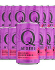 Q Mixers Hibiscus Ginger Beer Premium Cocktail Mixer Made with Real Ingredients 75oz Can  15 PACK