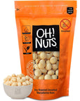 Oh Nuts Oven Roasted Macadamia Nuts  DryRoast Unsalted  GlutenFree  LargeSized No Oil Keto Snacks in Resealable 1Pound Bag for Extra Freshness