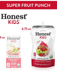 Honest Kids Certified Organic Fruit Quencher Superfruit Punch 675Ounce Pouch  pack of 8 54 oz in total