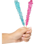 Light Blue and Pink Rock Candy Crystal Sticks  24 Indiv Wrapped  Cotton Candy  Cherry Flavored