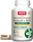 Jarrow Formulas Saccharomyces Boulardii Probiotics + MOS 5 Billion CFU Probiotic Yeast for Intestinal Health Support, Gut Health Supplements for Women and Men, 180 Veggie Capsules, 180 Day Supply