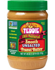 Teddie All Natural Peanut Butter, Unsalted Smooth 6pk, Gluten Free & Vegan, 26 Ounce Plastic Jar (Unsalted Smooth, 26 Ounce (Pack of 6))