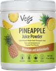 Vegs Pineapple Juice Powder Freeze Dried Organic Pineapple Powder with Bromelain  Antioxidants Sugar free Pineapple Juice Concentrate Fruit Powder for Smoothies Shakes Baking  Drinks 14 Oz