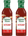 Walden Farms Ketchup 12 Oz. Bottle (Pack of 2) Fresh & Delicious Salad Topping - 0g Net Carbs Condiment, Kosher Certified - Perfect for Fries, Burgers, Meatloaf, Pizza, Hotdogs and More