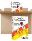 Pure Organic Layered Fruit Bars, Strawberry Banana, Gluten Free, Vegan Fruit Snacks (2 Boxes, 24 Bars)