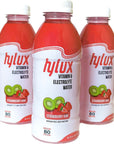 Hylux Strawberry Kiwi Bottle Water Case of 12  Electrolyte Drinks with Crisp Refreshing Taste  Fast Hydration Drink  Lightly Sweetened Antioxidant Drink with Fewer Calories Per Bottle