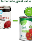 Amazon Fresh Diced Canned Tomatoes With Green Chilies 145 Oz Previously Happy Belly Packaging May Vary