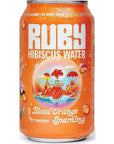 Ruby Hibiscus Organic Flavored Drinking Water Variety Pack of 5  Fresh Beverages  No Added Sugar  Blood Orange Fuji Apple Concord Grape Berry Cherry Sparkling Hibiscus  5 x 12 fl oz