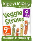 Kiddylicious Veggie Straws Original Gluten & Dairy Free Kids Snack - 4x12g