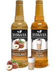 Syruvia Coffee Syrup Variety Pack  Hazelnut  Irish Cream GlutenFree Kosher 254 fl oz Bottles  Enhance Your Coffee Experience with Premium Flavoring Syrups