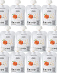 White Leaf Provisions Biodynamic Organic Baby Food - 12 x 3.17 Oz Peach + Oat Unsweetened Baby Puree Pouches - Squeezable Baby Food & Toddler Snack