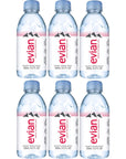 Evian Natural Spring Water 330mL Bottles Pack of 6 with Bay Area Marketplace Napkins